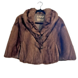 Vintage Erickson Furs Coat Womens OS Mink Shawl Stole Evening Formal Wedding